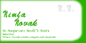 nimfa novak business card